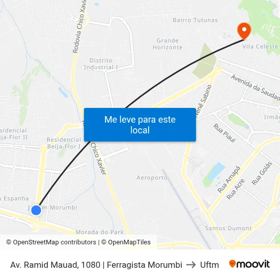 Av. Ramid Mauad, 1080 |  Ferragista Morumbi to Uftm map