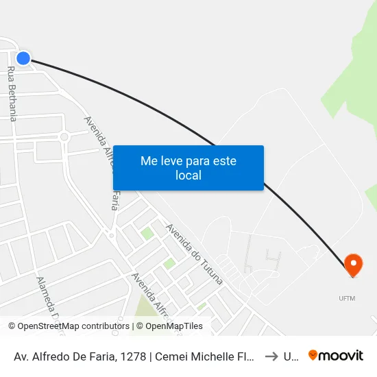 Av. Alfredo De Faria, 1278 | Cemei Michelle Flávia Martins Pires to Uftm map