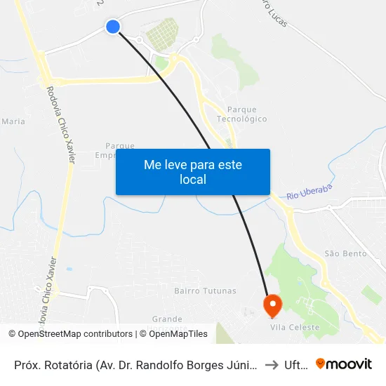 Próx. Rotatória (Av. Dr. Randolfo Borges Júnior) to Uftm map