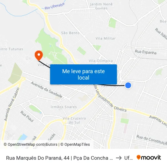 Rua Marquês Do Paraná, 44 | Pça Da Concha Acústica to Uftm map