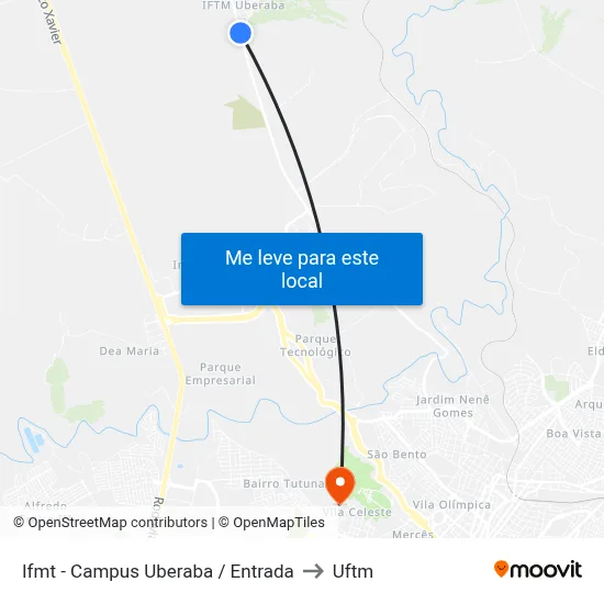 Ifmt - Campus Uberaba / Entrada to Uftm map
