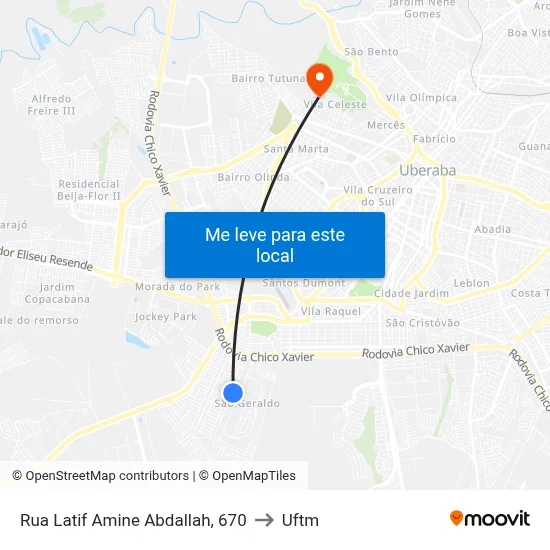 Rua Latif Amine Abdallah, 670 to Uftm map