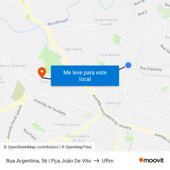 Rua Argentina, 56 | Pça João De Vito to Uftm map