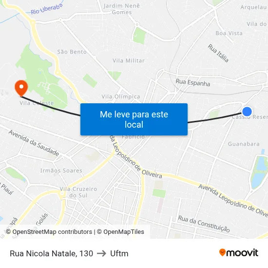 Rua Nicola Natale, 130 to Uftm map