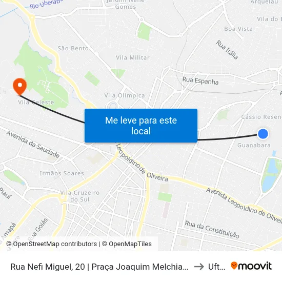 Rua Nefi Miguel, 20 | Praça Joaquim Melchiades to Uftm map