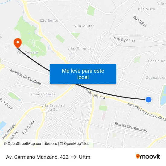 Av. Germano Manzano, 422 to Uftm map