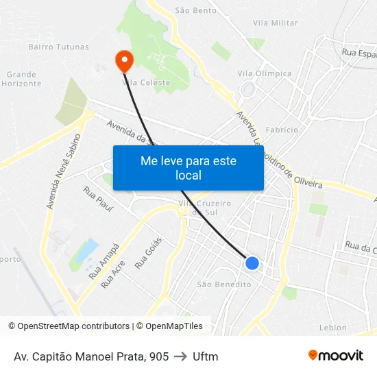 Av. Capitão Manoel Prata, 905 to Uftm map
