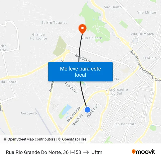 Rua Rio Grande Do Norte, 361-453 to Uftm map