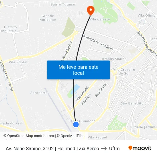 Av. Nenê Sabino, 3102 | Helimed Táxi Aéreo to Uftm map