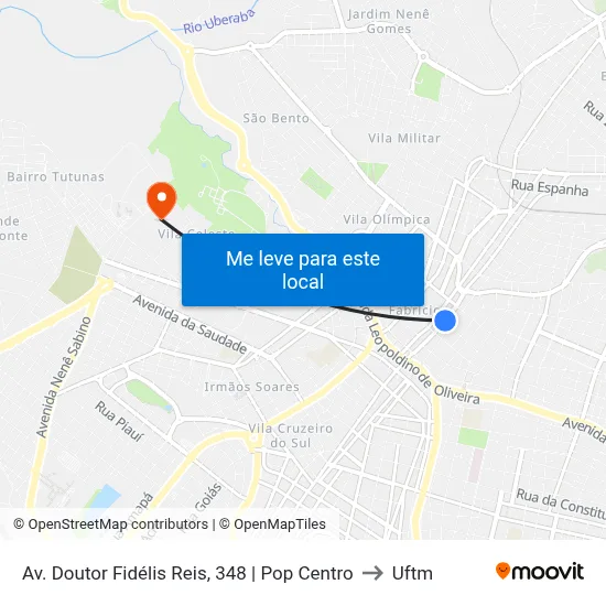 Av. Doutor Fidélis Reis, 348 | Pop Centro to Uftm map