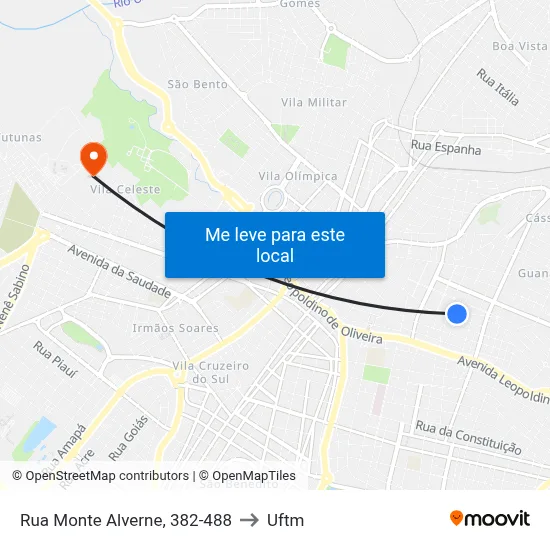 Rua Monte Alverne, 382-488 to Uftm map