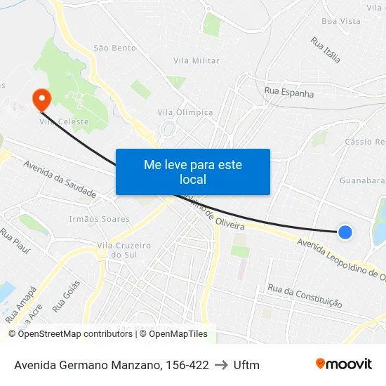 Avenida Germano Manzano, 156-422 to Uftm map