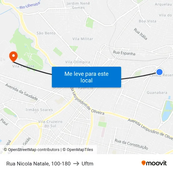 Rua Nicola Natale, 100-180 to Uftm map