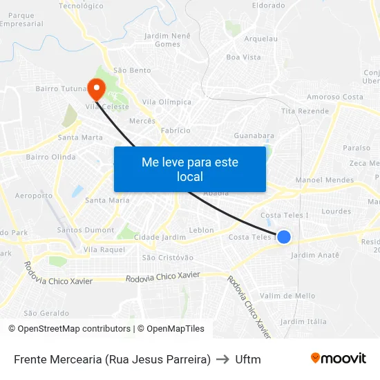 Frente Mercearia (Rua Jesus Parreira) to Uftm map