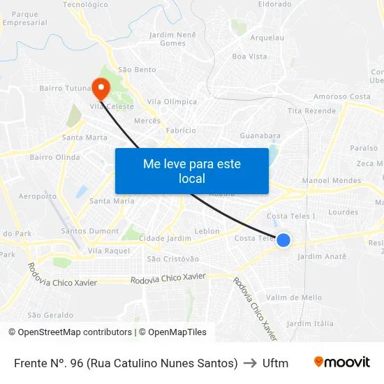 Frente Nº. 96 (Rua Catulino Nunes Santos) to Uftm map