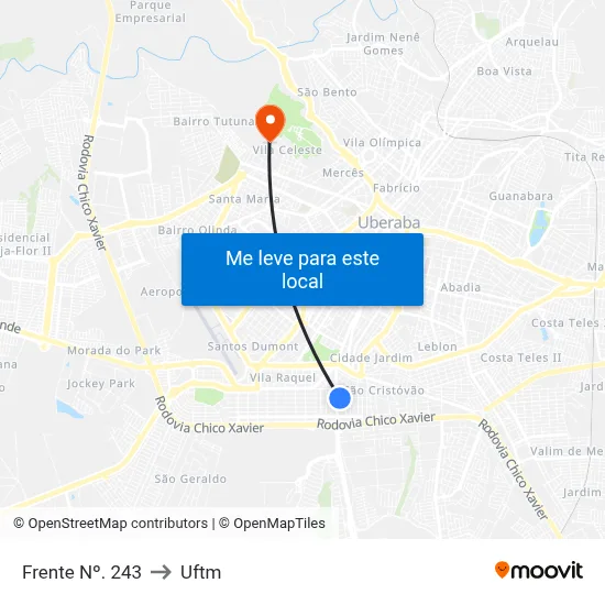 Frente Nº. 243 to Uftm map