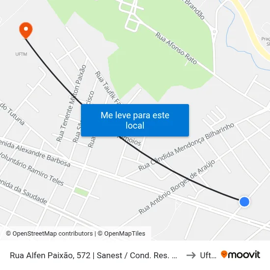 Rua Alfen Paixão, 572 | Sanest / Cond. Res. Marisa to Uftm map