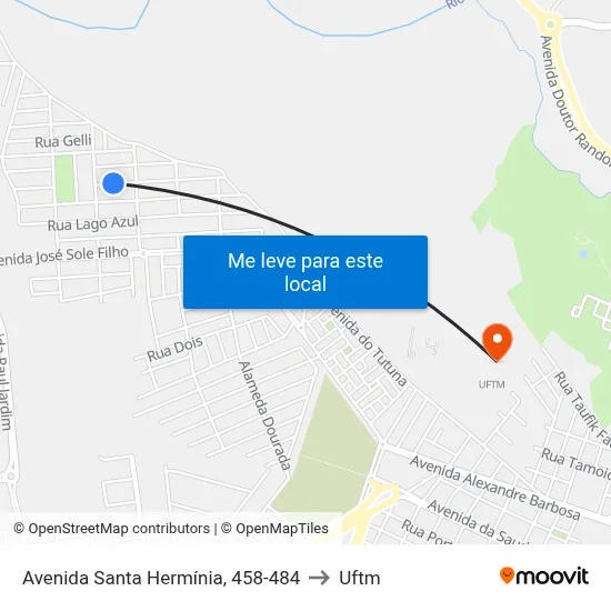 Avenida Santa Hermínia, 458-484 to Uftm map