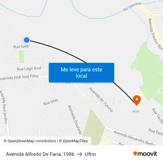 Avenida Alfredo De Faria, 1986 to Uftm map