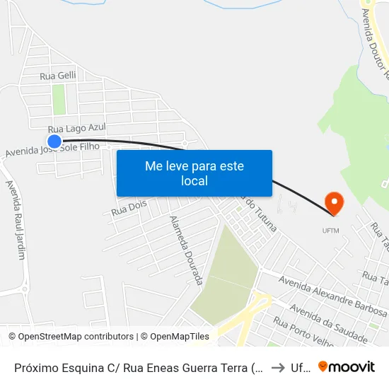 Próximo Esquina C/ Rua Eneas Guerra Terra (Av. Jaragua) to Uftm map