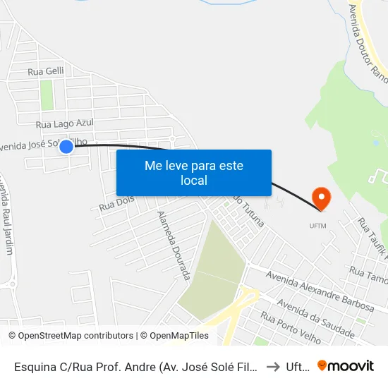 Esquina C/Rua Prof. Andre (Av. José Solé Filho) to Uftm map