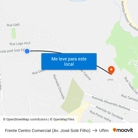 Frente Centro Comercial (Av. José Solé Filho) to Uftm map