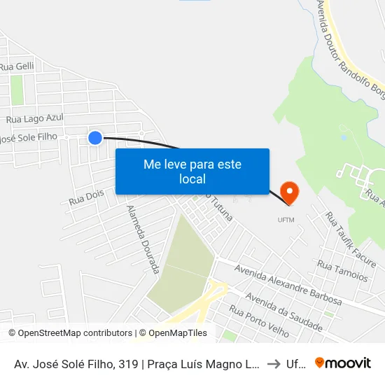 Av. José Solé Filho, 319 | Praça Luís Magno Lacombe to Uftm map