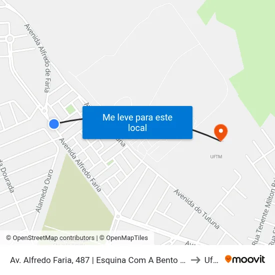 Av. Alfredo Faria, 487 | Esquina Com A Bento Geraldo to Uftm map
