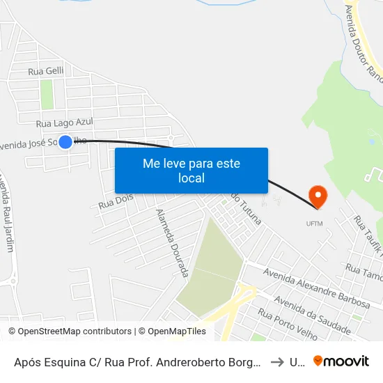 Após Esquina C/ Rua Prof. Andreroberto Borges (Av. José Sole Filho) to Uftm map