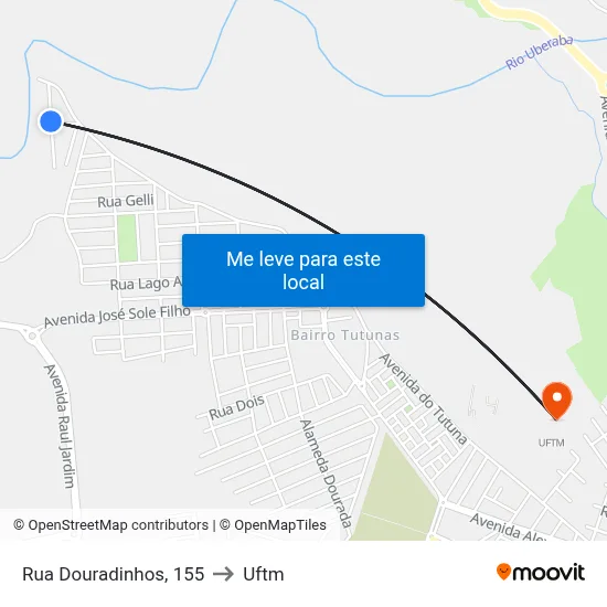Rua Douradinhos, 155 to Uftm map