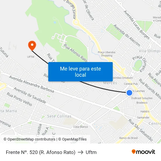 Frente Nº. 520 (R. Afonso Rato) to Uftm map