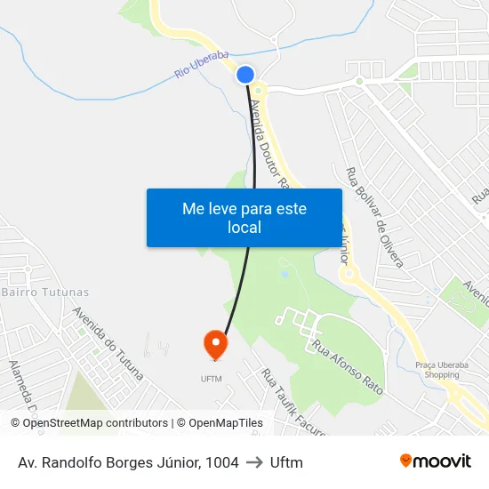 Av. Randolfo Borges Júnior, 1004 to Uftm map