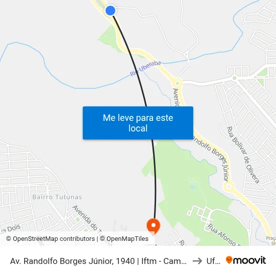 Av. Randolfo Borges Júnior, 1940 | Iftm - Campus Uberaba to Uftm map
