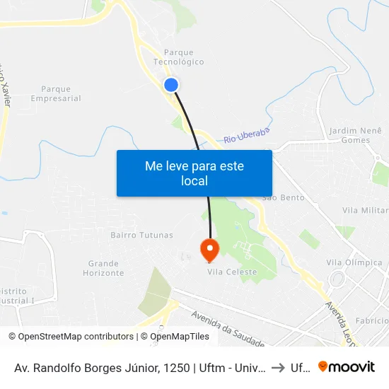 Av. Randolfo Borges Júnior, 1250 | Uftm - Univerdecidade to Uftm map