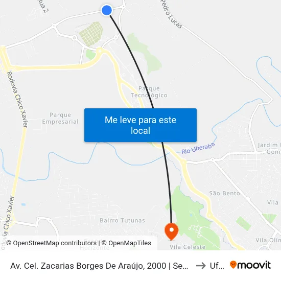 Av. Cel. Zacarias Borges De Araújo, 2000 | Seara / Okubo to Uftm map