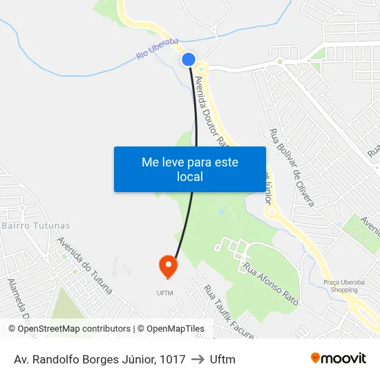 Av. Randolfo Borges Júnior, 1017 to Uftm map