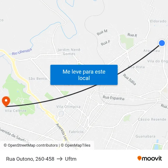 Rua Outono, 260-458 to Uftm map