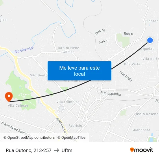 Rua Outono, 213-257 to Uftm map