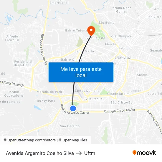 Avenida Argemiro Coelho Silva to Uftm map