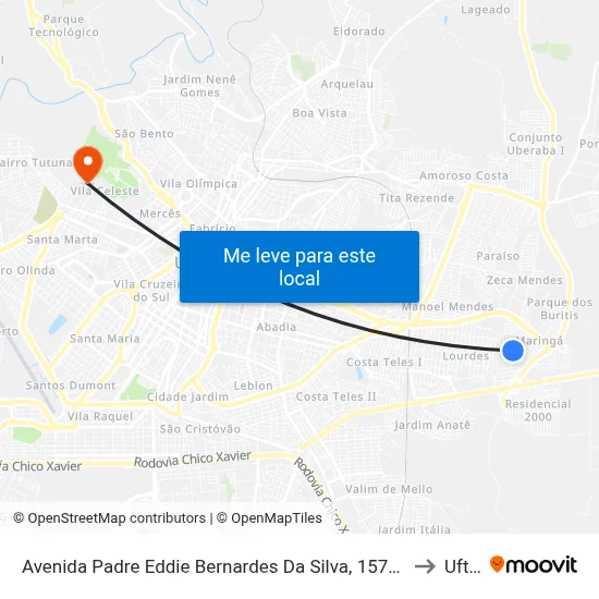 Avenida Padre Eddie Bernardes Da Silva, 1577-1621 to Uftm map