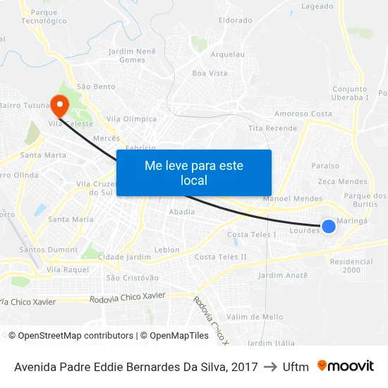 Avenida Padre Eddie Bernardes Da Silva, 2017 to Uftm map