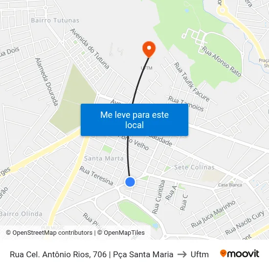 Rua Cel. Antônio Rios, 706 | Pça Santa Maria to Uftm map