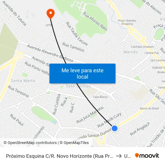 Próximo Esquina C/R. Novo Horizonte (Rua Princesa Do Sertão) to Uftm map