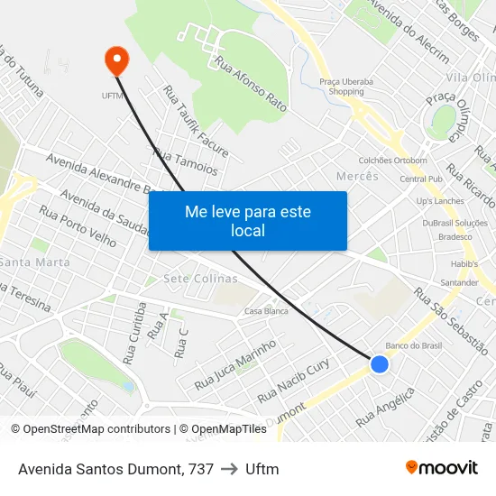 Avenida Santos Dumont, 737 to Uftm map