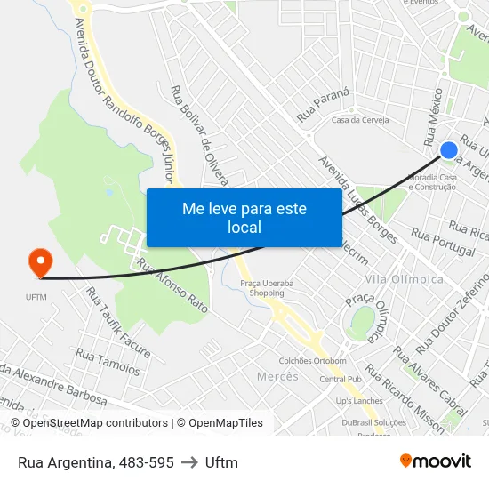 Rua Argentina, 483-595 to Uftm map