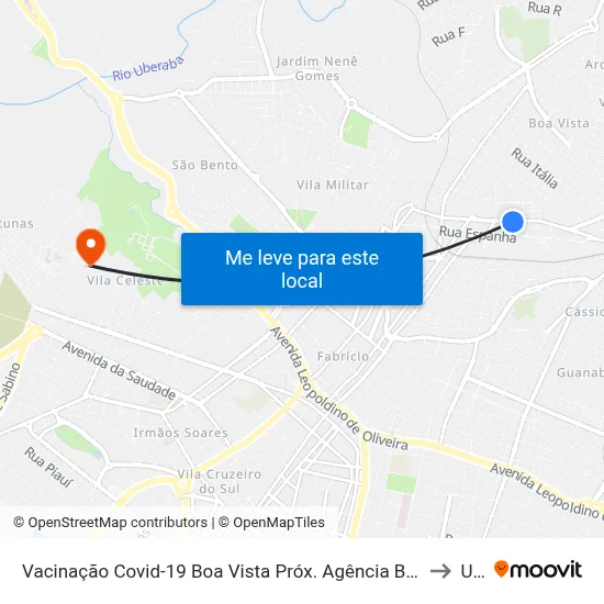 Vacinação Covid-19 Boa Vista Próx. Agência Banco Do Brasil (Av. Elias Cruvinel) to Uftm map