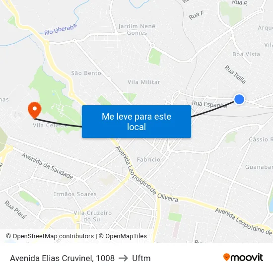 Avenida Elias Cruvinel, 1008 to Uftm map