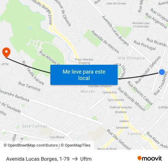 Avenida Lucas Borges, 1-79 to Uftm map