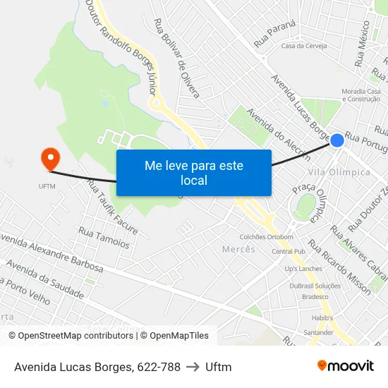 Avenida Lucas Borges, 622-788 to Uftm map