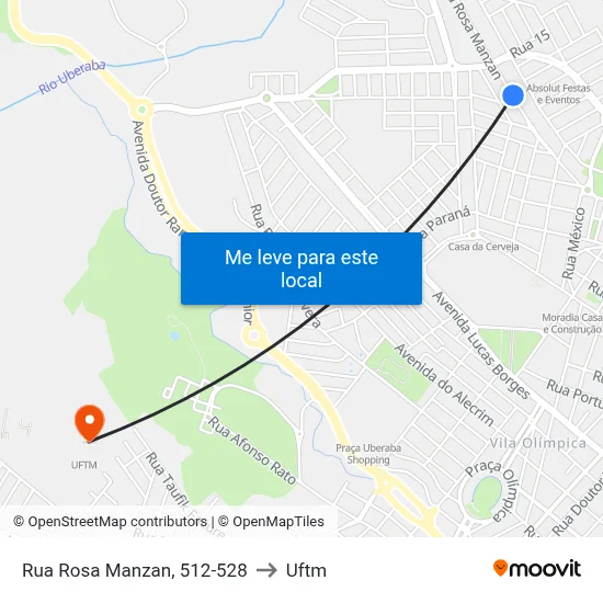 Rua Rosa Manzan, 512-528 to Uftm map